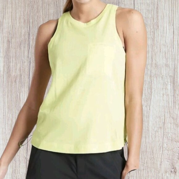 Athleta organic bungee Tank Set of 2  Size Small light blue/neom lime colors - Picture 1 of 16